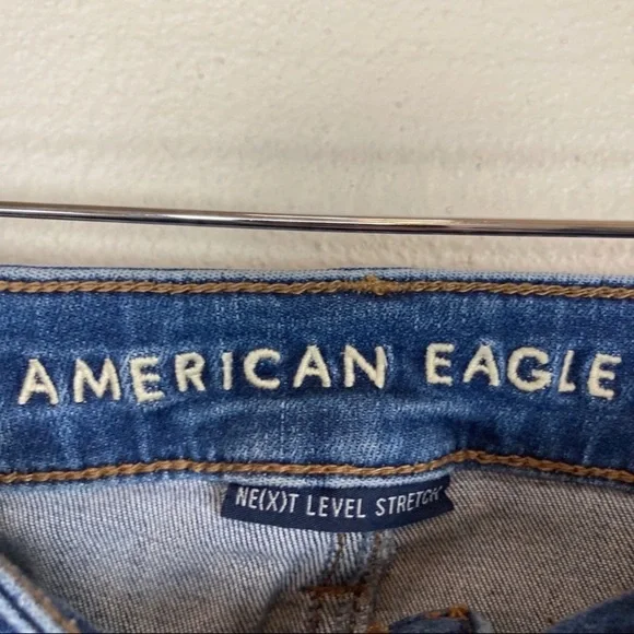 American Eagle AEO Super Hi-Rise Legging Skinny Destructive‎ Jeans Women’s Sz 2 - Picture 4 of 5